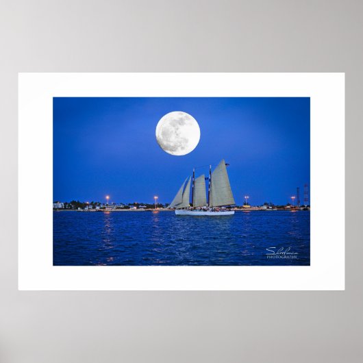 Lunar Schooner—Key West, FL Poster (Voorkant)