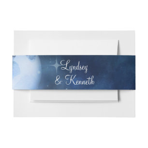 Lunar Sky Full Moon Celestial Wedding Monogram Uitnodigingen Wikkel