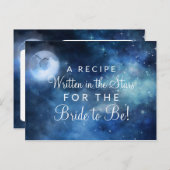 Lunar Sky Full Moon Stars Bride to Be Recipe Kaart (Voorkant / Achterkant)