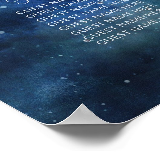 Lunar Sky Full Moon Wedding Table Seating Chart Poster (Hoek)