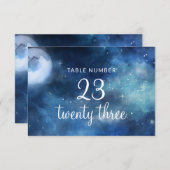 Lunar Sky Pleine lune Stars Numéro de table Mariag (Devant / Derrière)