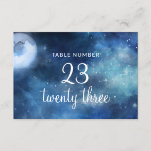 Lunar Sky Pleine lune Stars Numéro de table Mariag