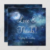 Lunar Sky Volle Maan Bruiloft Liefde en Bedankt Vi (Voorkant / Achterkant)