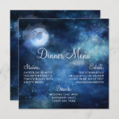 Lunar Sky Volle Maan Celestial Galaxy Square Dinne Menu (Voorkant / Achterkant)