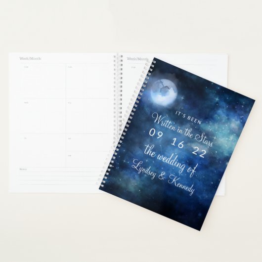 Lunar Sky Volle Maan Celestial Galaxy Trouwplannen Planner (Display)