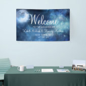Lunar Sky Volle Maan Celestial Star Bruiloft Welko Spandoek (Beurs)