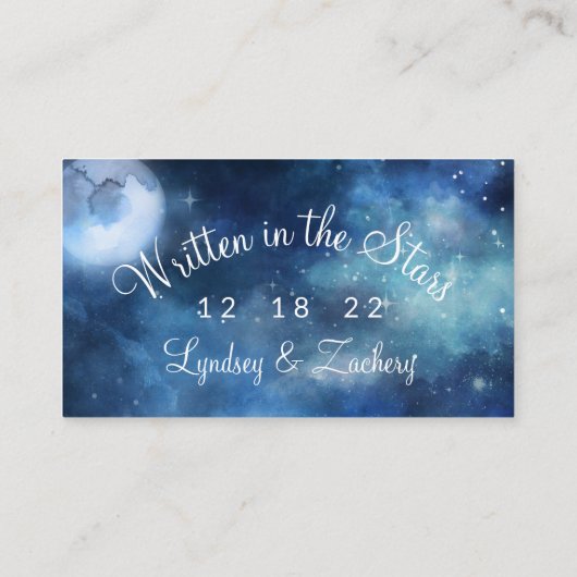 Lunar Sky Volle Maan Sterren Gereserveerd Zitje Br Plaatskaartje (Achterkant)