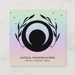 *~* Lunar Sun Moon Magic Boho Universe Rainbow Vierkante Visitekaartje