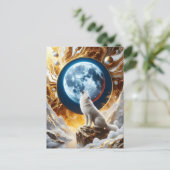 Lunar Symphony: Een Wolfs Serenade Briefkaart (Staand voorkant)
