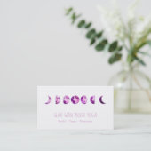 *~* Lunar Wax Wan Full Paars Violet Moon Phases Visitekaartje (Staand voorkant)