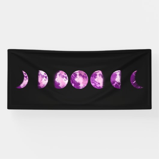 ** Lunar Wax Wan Volle Paarse Violette Maan Fasen Spandoek (Horizontaal)