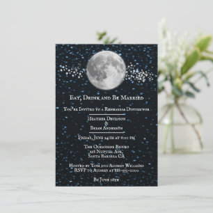 Lunar Wedding Rehearsal Dinner Invitation Kaart