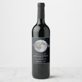 Lunar Wedding Wine Label Wijn Etiket (Voorkant)