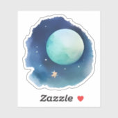Lunar Whispers: Waterverf Nightscape Sticker (Vel)