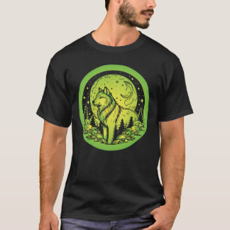 lunar wolf circle t-shirt