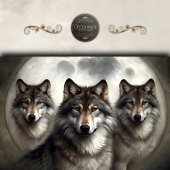 Lunar Wolf Pack Decoupage Tissuepapier