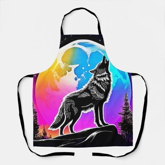 Lunar Wolf Serenade Design Schort (Voorkant)