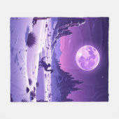 Lunar Wyrm Fleece Blanket – Purple Dragon Under th (Voorkant (Horizontaal))