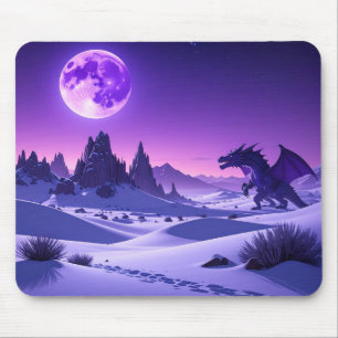 Lunar Wyrm – Paarse Draak Onder de Maan Muismat