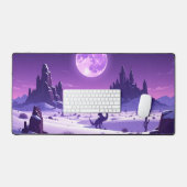 Lunar Wyrm – Purple Dragon Under the Moon Desk Mat (Clavier et souris)