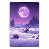 Lunar Wyrm – Purple Dragon Under the Moon Desk Mat Mini Klembord (Achterkant)