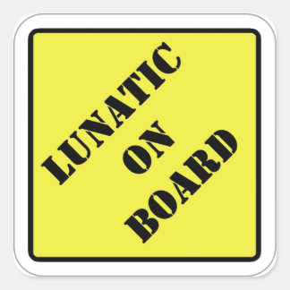 Lunatic aan boord van de sticker