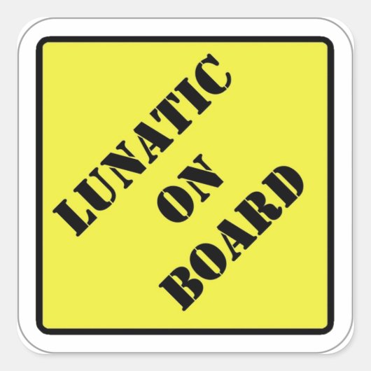 Lunatic aan boord van de sticker (Voorkant)