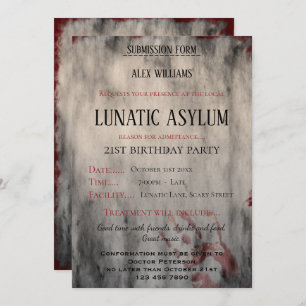 Lunatic Asylum Birthday Party Kaart
