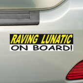 LUNATISCH AAN BOORD BUMPERSTICKER (Op auto)