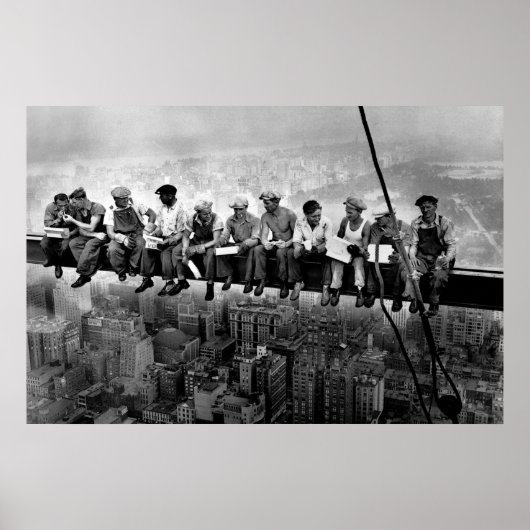 Lunch Atop A Skyscraper 1932 NYC Ironworkers Large Poster (Voorkant)