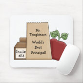 Lunch bag/Apple-World's Best Principal! Muismat (Met muis)