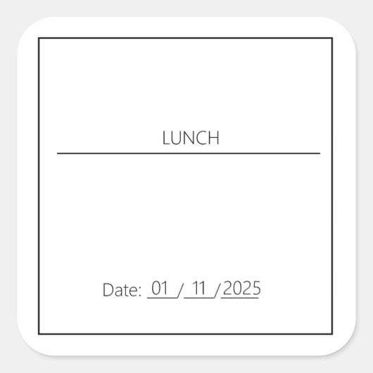LUNCH BEWERKBARE STICKER (Voorkant)