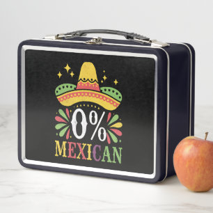 Lunch Box 0% Mexicain Zéro Pour Cent Drôle Cinco De Mayo