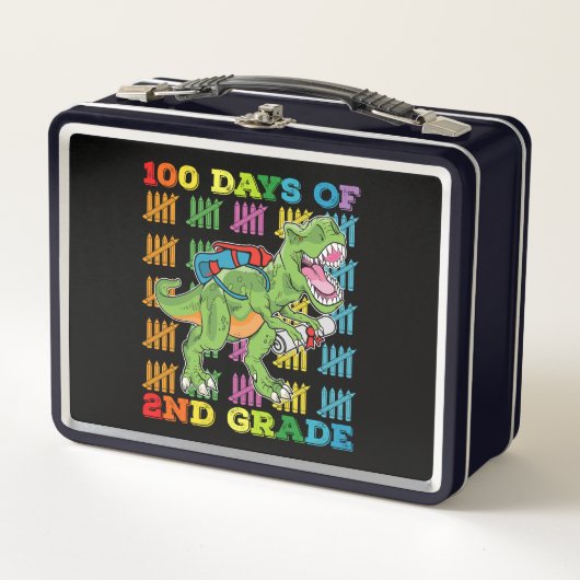 Lunch Box 100 Jours De L'école Dinosaure T Rex 2e Année (Devant)