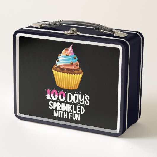 Lunch Box 100 jours parsemés de gâteau cupcake d'école amusa (Devant)