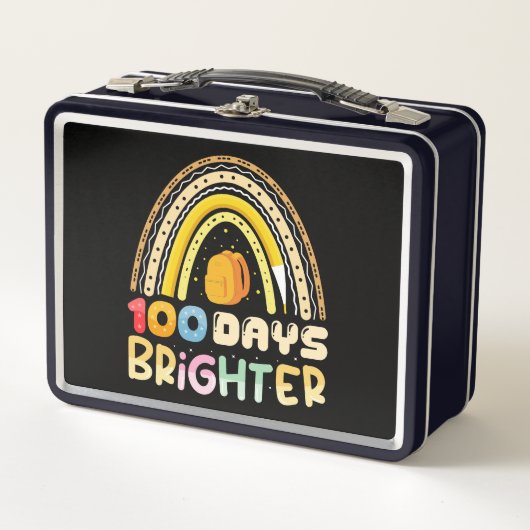 Lunch Box 100 jours plus lumineux 100e jour d'école enseigna (Devant)