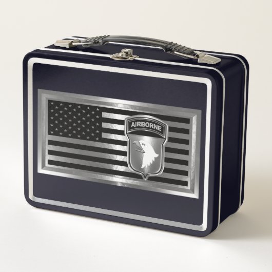 Lunch Box 101e division aéroportée avec drapeau américain (Devant)