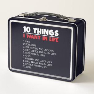 Lunch Box 10 Choses Je Veux Voitures Plus Voitures Automobil