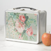 Lunch Box 1890 British Vintage Fabric Roses & Daisies (En situation)