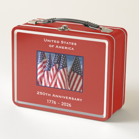 Lunch Box 250e anniversaire USA Patriotic American Flags (Devant)