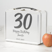 Lunch Box 30e anniversaire ajouter nom date année noir modèl (En situation)