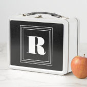 Lunch Box 3 monogramme de cadre | Noir et blanc (En situation)