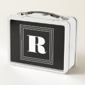 Lunch Box 3 monogramme de cadre | Noir et blanc (Dos)