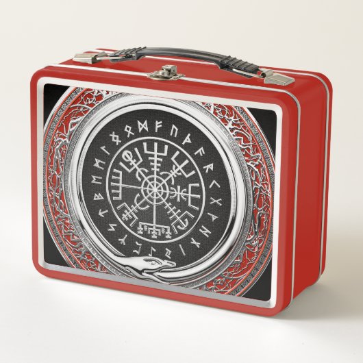Lunch Box [400] Vegvisir - Viking Silver Magic Runic Compass (Devant)