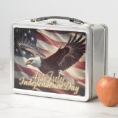 Lunch Box 4 juillet aigle avec drapeau américain (En situation)