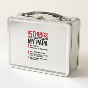 Lunch Box 5 choses à propos de mon papa drôle vintage concep