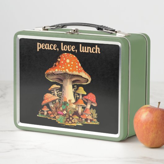 Lunch Box 60s Peace Love Champhroom Hippy (En situation)