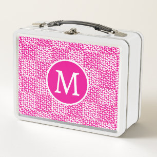 Lunch Box à damiers Amour en Magenta et Monogramme blanc