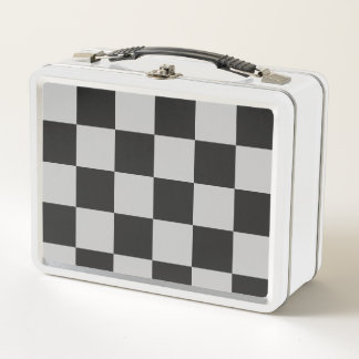 Lunch Box À damiers Carrés noirs et blancs ou COULEUR PERSON