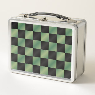 Lunch Box À damiers moderne vert olive noir dégradé